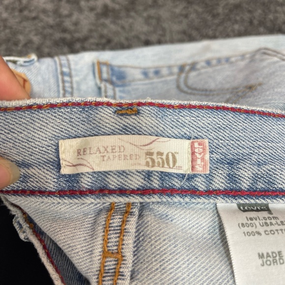 Levi’s 550 relaxed tapered high rise light blue cotton denim jeans size 12L - Picture 5 of 16